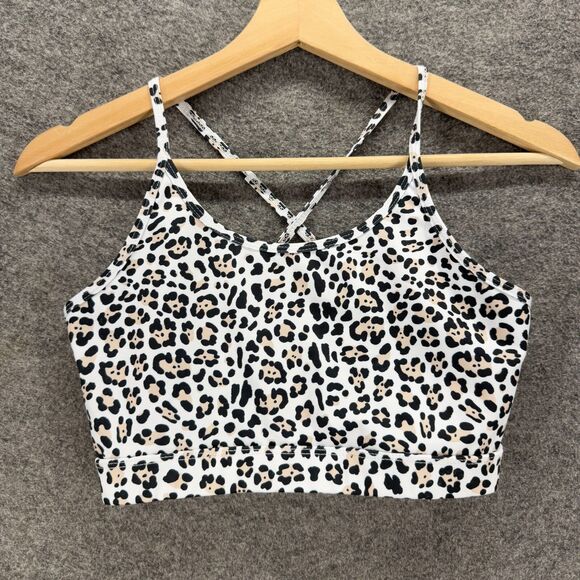SheIn Cropped Top Women S Small White Animal Print Sleeveless Spaghetti Strap - Picture 1 of 6